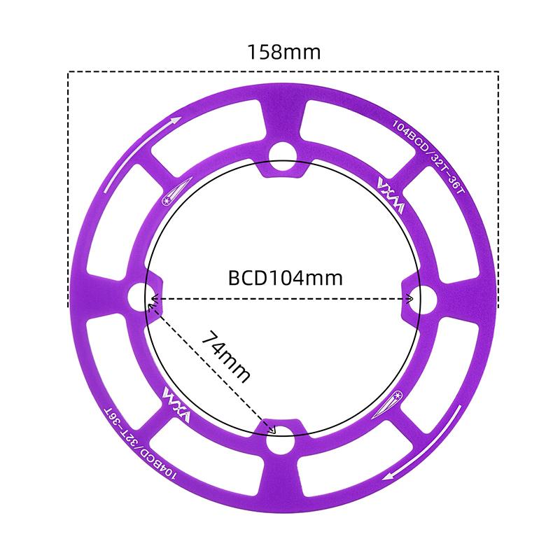 104BCD Bicycle Crankset Protective Cover Impact Resistant Light Weight Fit 32-42T Sprocket for Mountain Biking