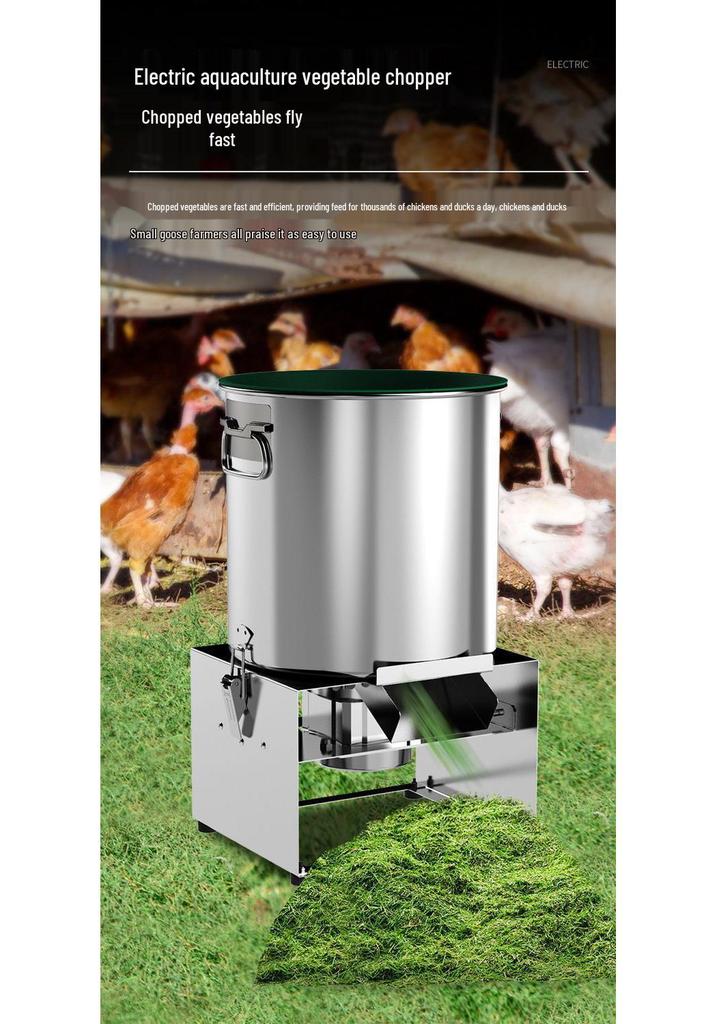 Durable Stainless Steel Bucket-Style Poultry and Vegetable Grass Chopper