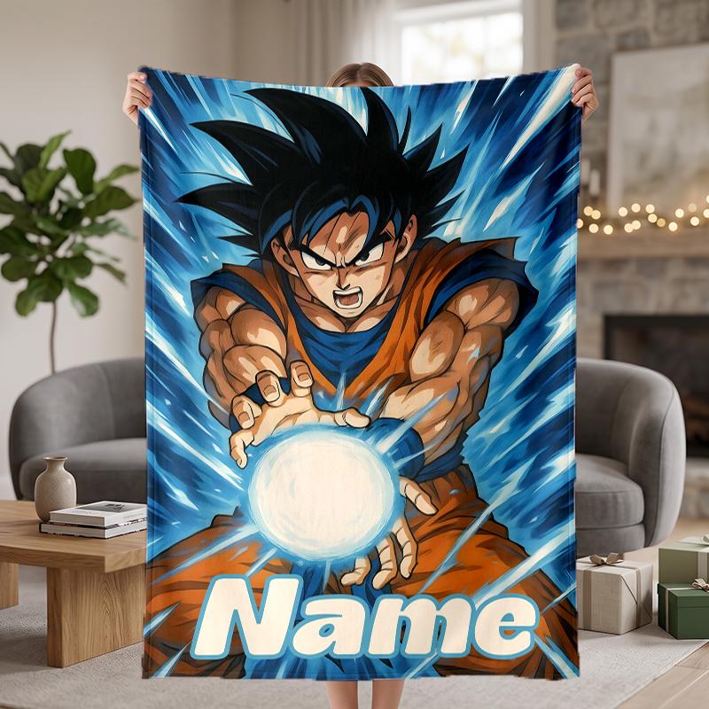 Coperte personalizzate in flanella di Dragon Ball Morbide Calde Accoglienti Plaid per Decorazione della Casa Regali di Festa