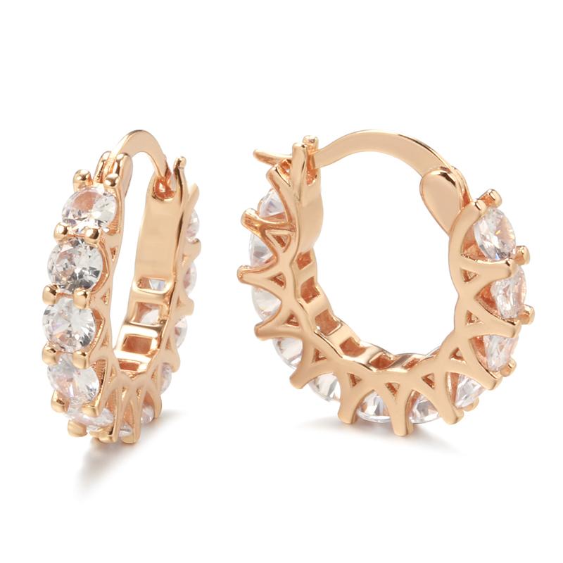 High Quality Cubic Zircon Women Hoop Earrings Stylish Girl Accessories Party Daily Wearable Fashion Jewelry