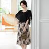 Mother's Summer Mid-Length Cinched Waist Dress – Plus Size, Slimming, Versatile, Loose-Fit