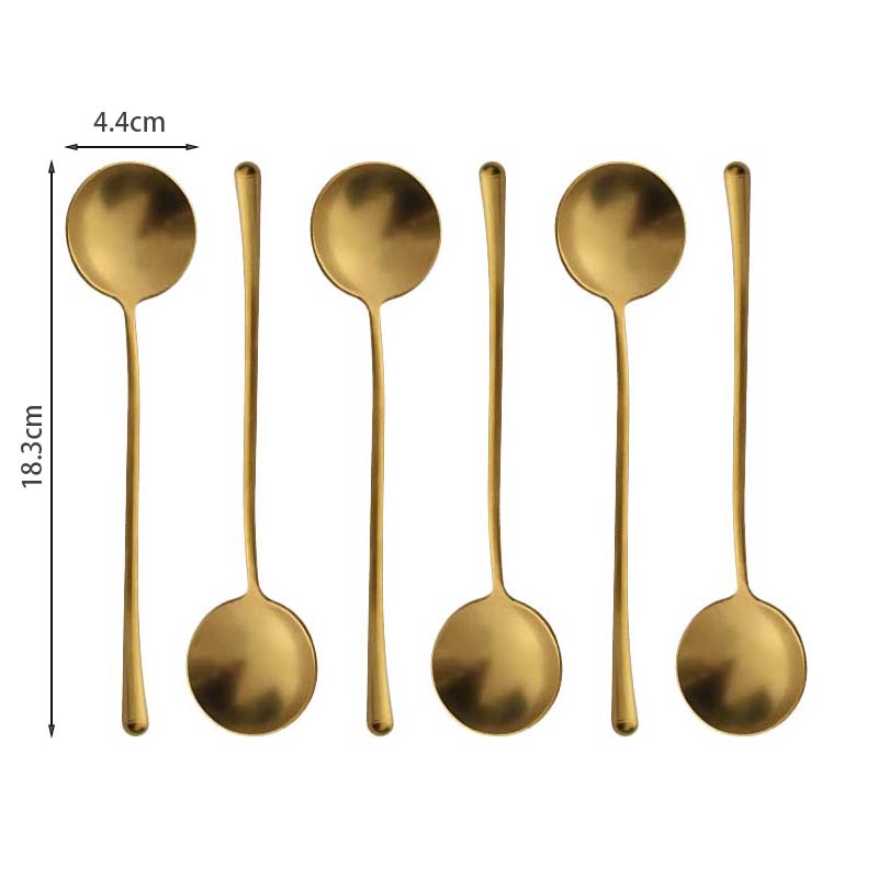 304 Edelstahl Retro Löffel Set, Alter Stil, Esslöffel, Hauptlöffel, Suppe trinken, Essen, 6 Stück