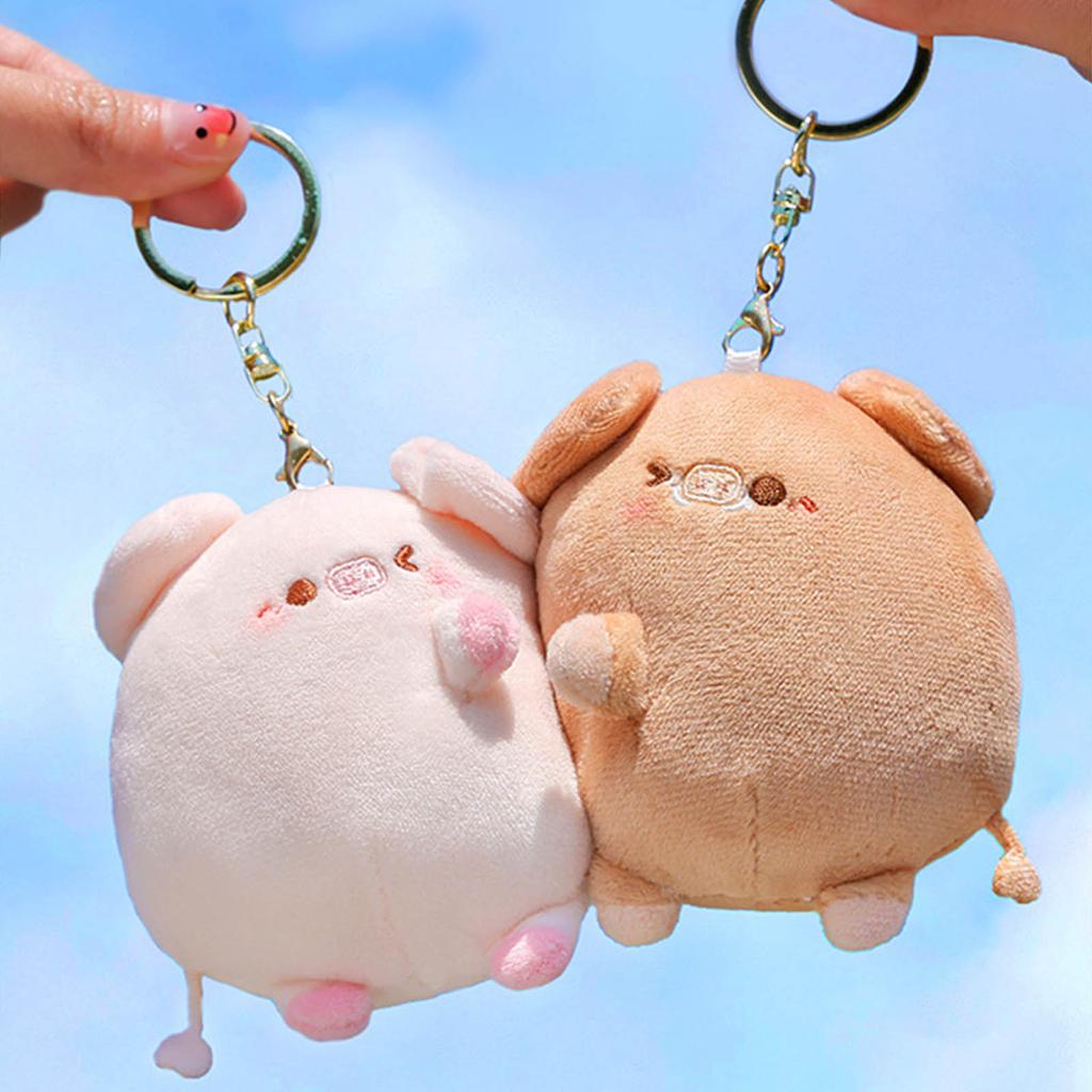 2Pcs Small Stuffed Animals Keychain Magnetic Plush-Animal Toy Keychain Party Favor Backpack Bag Pendant Keyring Couple