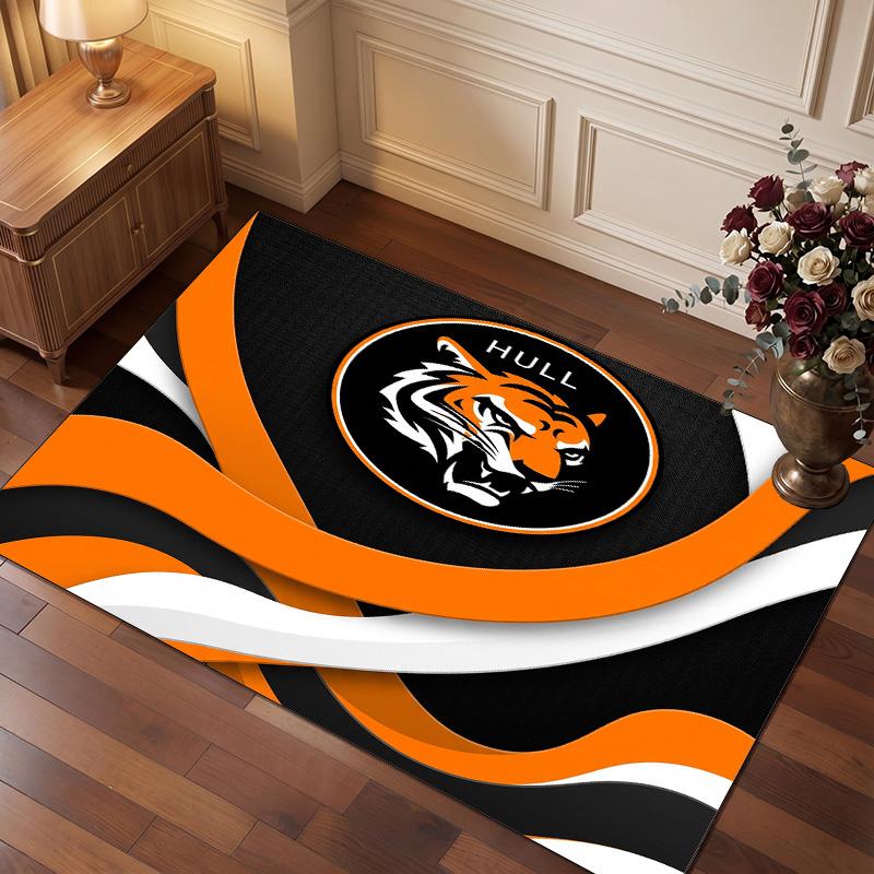 Hull City Football Print Crystal Velvet Rug, Comfortable Water Absorbent Non Slip Indoor Floor Carpet