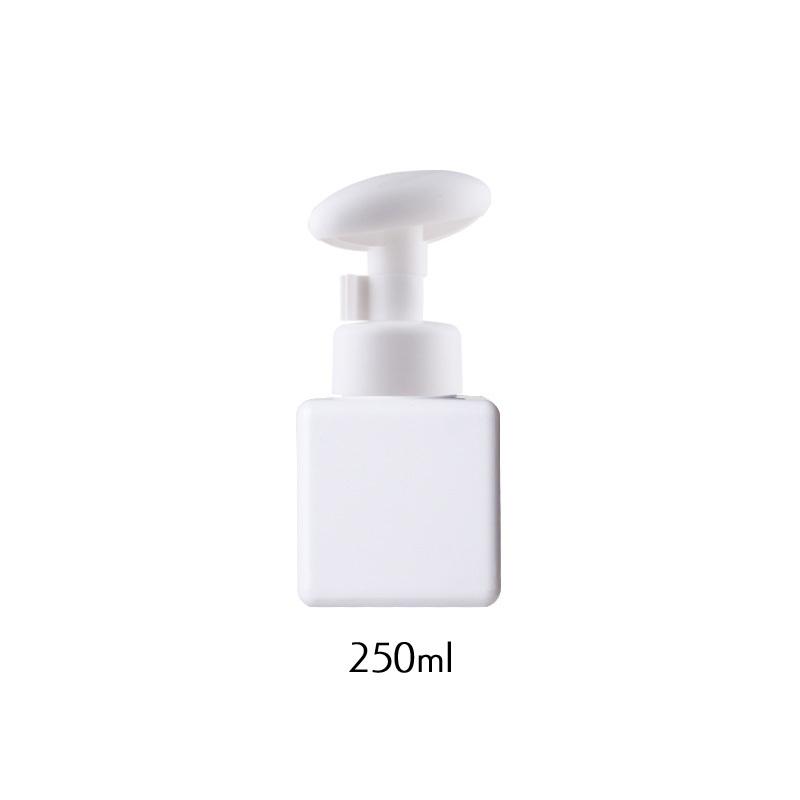 Botella Transparente Cuadrada de 250 ml Jabón Líquido Mousse Batida Puntos Embotellado Champú Loción Gel de Ducha Botellas con Bomba Para Dispensador de Jabón