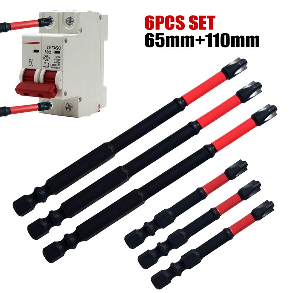6 Pcs/set Screwdriver Bits Alloy Steel Anti Rust For Circuit Breakers