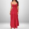 New Spring Lace-up Temperament Elegant and Fashionable Sexy Backless Waist-retracting Suspender Dress