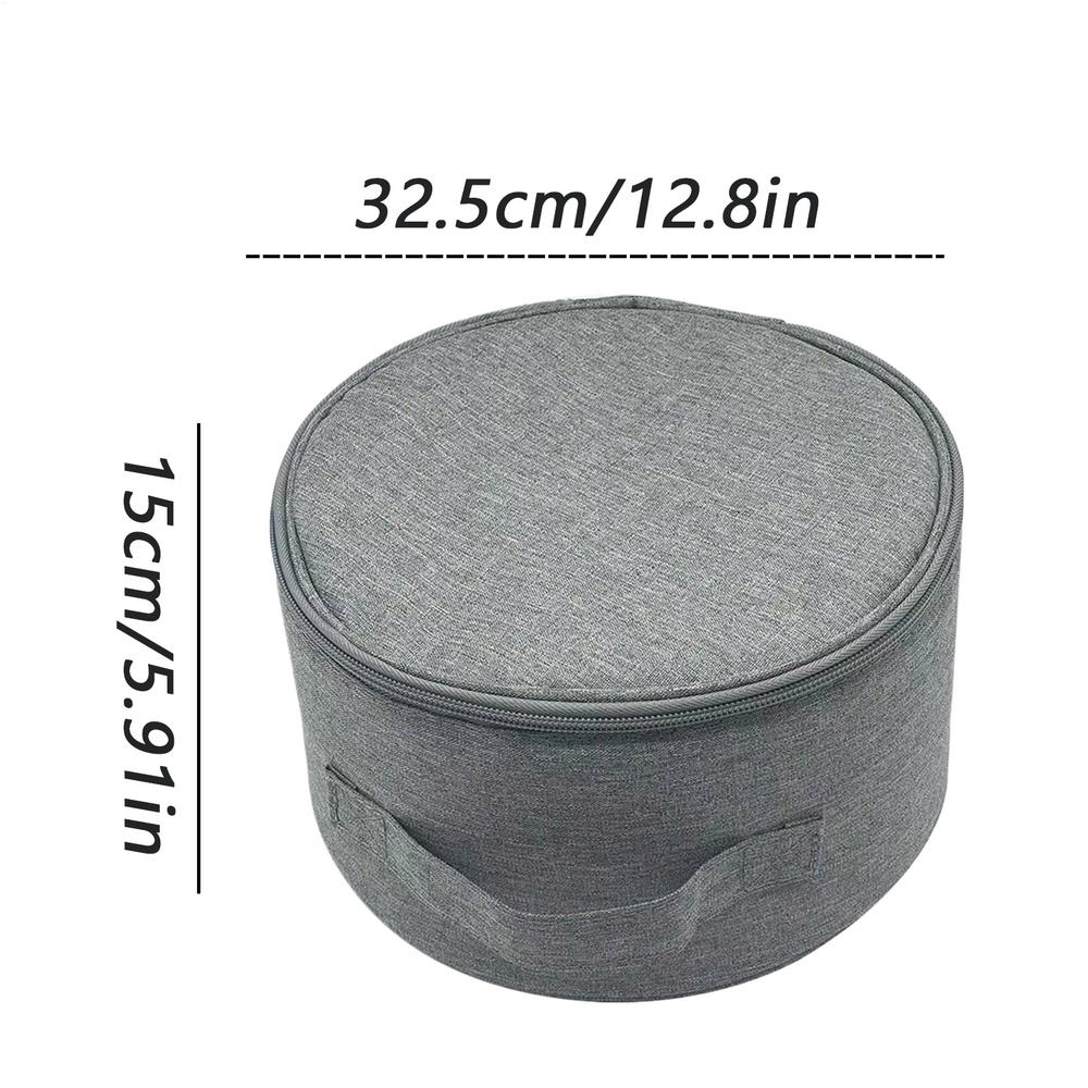 New Telescopic Fan Storage Bag with Handle Zipper Folding Round Cosmetic And Small tools Protective Case For Summer Camping