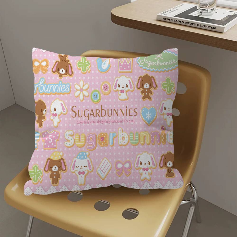 Cartoon Niedliche S-Sugarbunnies Kissenbezug Kissenhülle Deko Kissenbezug Bedruckter Kissenbezug für Sofa