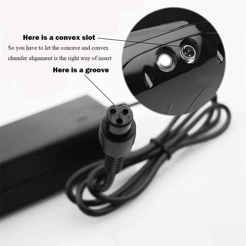 29.4V 2A Battery Charger,Lithium Power Adapter PowerFast 3-Prong Inline Connector for 24V Pocket Mod, Sports Mod Lithium Battery