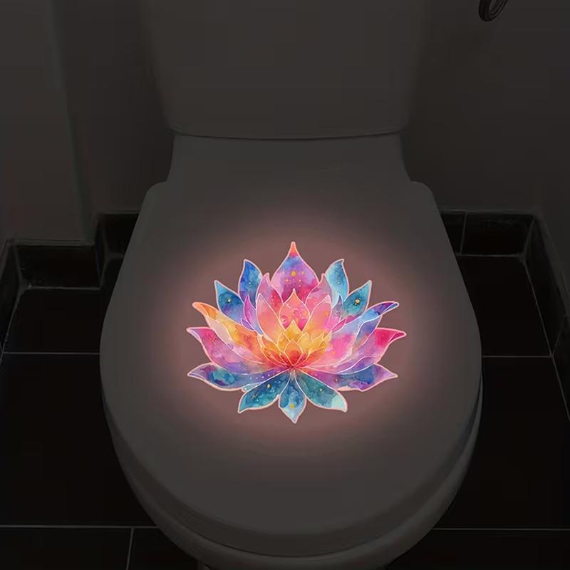 Świecący w ciemności naklejka na klapę sedesu w kształcie kwiatu Samoprzylepna Zdejmowalna Dekoracja łazienki Nocny blask Naklejka ścienna Luminous Toilet Sticker