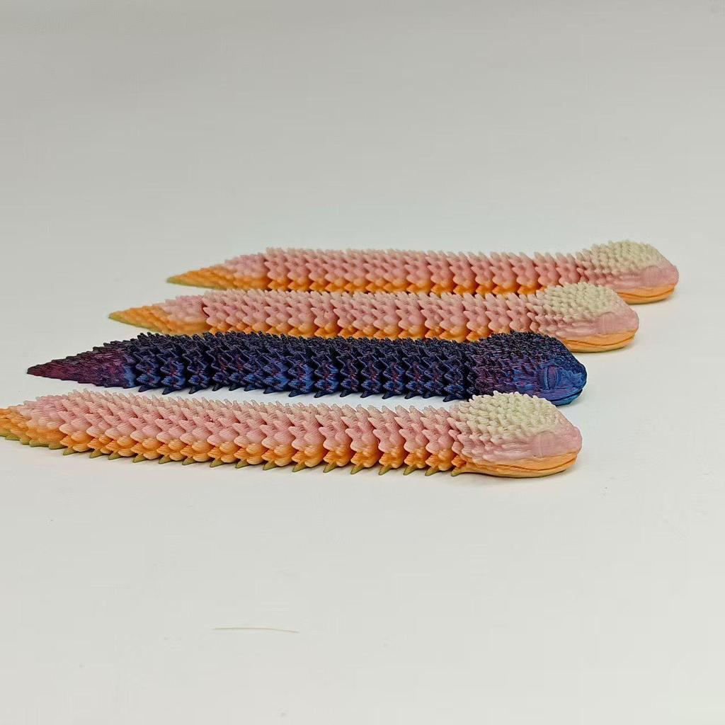 European-Style 3D Printed Multi-Color Movable Snake Ornament - Creative Art Figure Gift