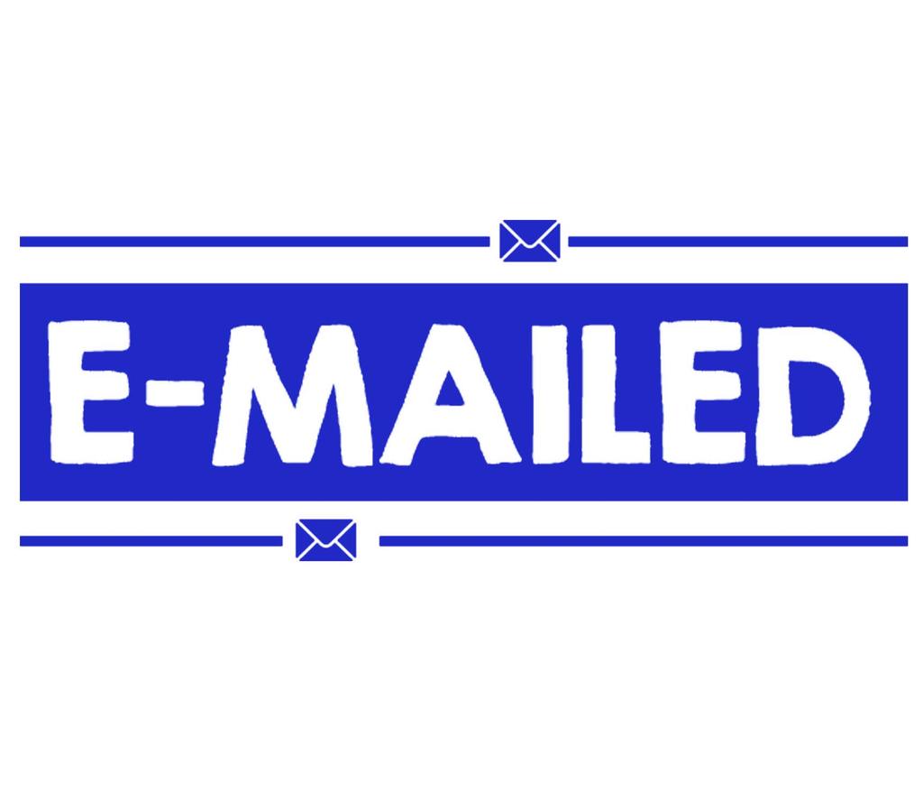 Printtoo E-Mailed Self Inking Rubber Stamp Pre-Inked Office Stamp- Home Office Business Stationery, 47 x 20 mm