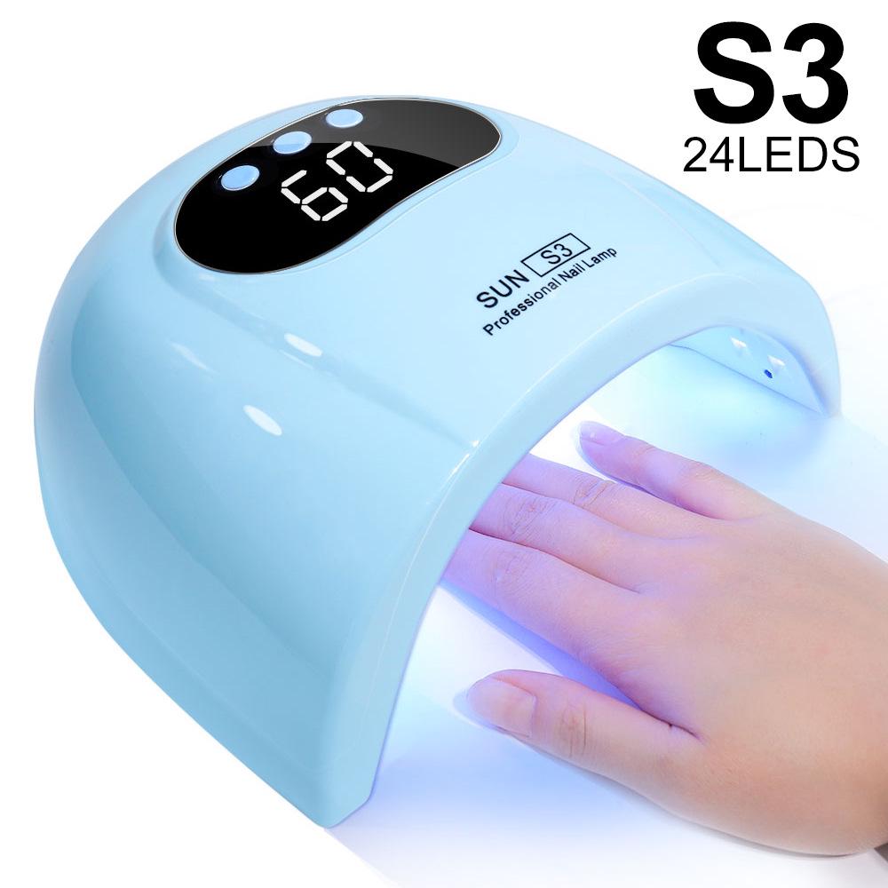 

Hot-Selling S3 72W High Power UV Gel Nail Lamp: Quick Dry USB LED Nail Dryer синий