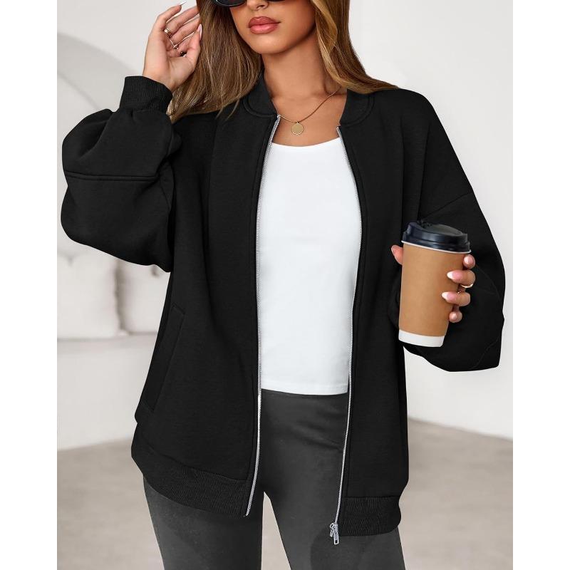 Women Casual Long Sleeve Zip Up Pilot Jacket Autumn Wear