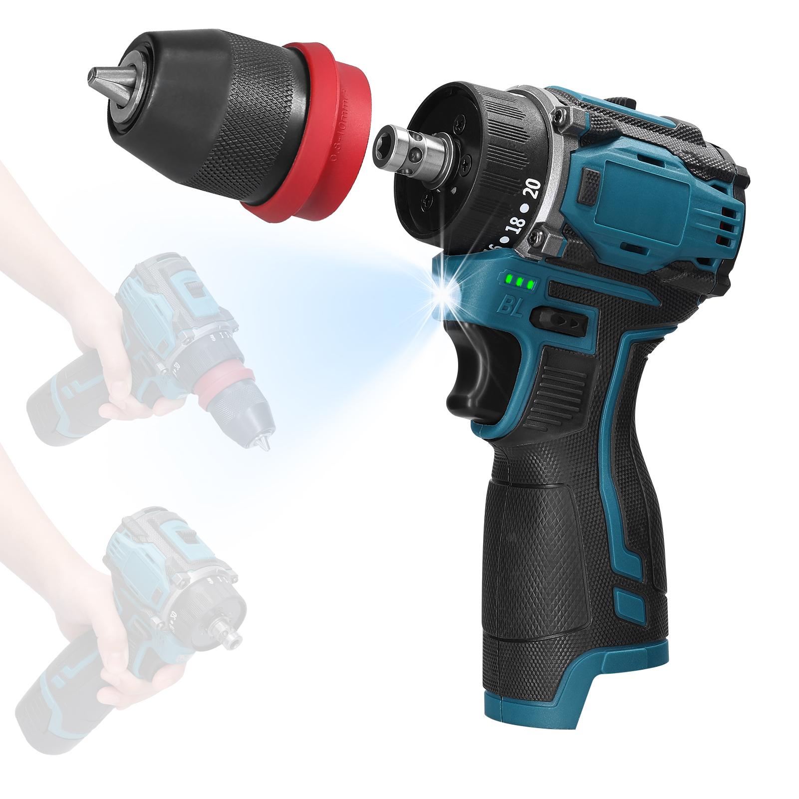 

18 В 2 в 1 литиевая дрель электрическая отвертка многофункциональный электроинструмент крутящий момент 45 Нм бесщеточный двигатель практичная отвертка для дома