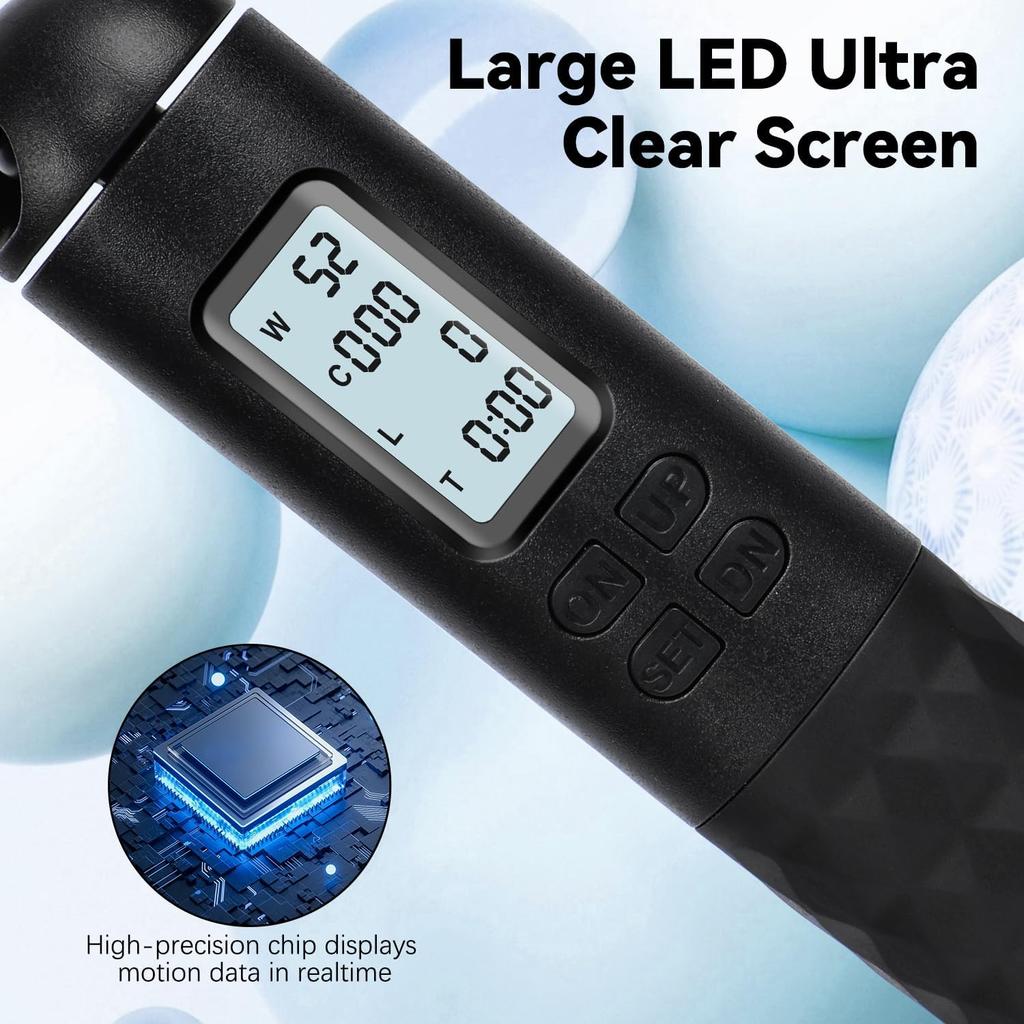 Skipping Rope with Counter, Cordless Jump Rope, Intelligent Timed Weighted Jump Rope, Adjustable Digital Counting Jump Ropes, Cordless Weighted Jump