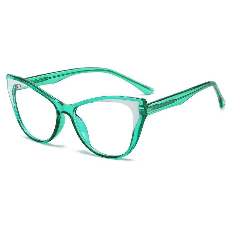 

Новые очки с защитой от синего света для женщин, модные ретро очки с оправой цвета пластины, кошачий глаз, плоское зеркало, можно оснастить линзами 5711 зелёный