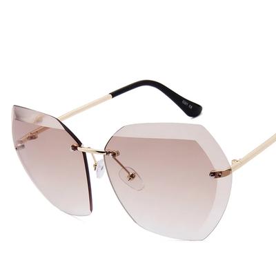 New Fashion Brand Design Vintage Rimless Sunglasses Women Men Retro Sun Glasses Female Uv400 Gradient Lens Sunglasses