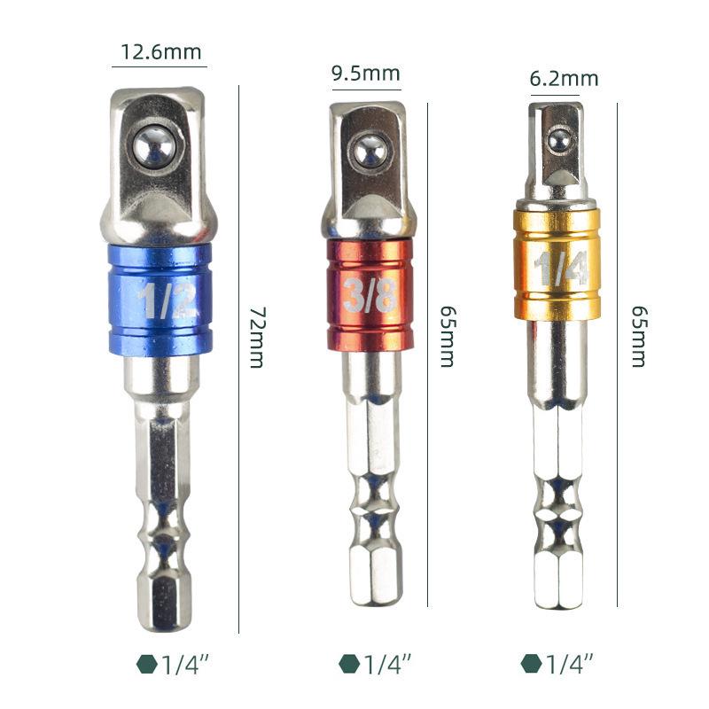 3-Piece Nickel-Plated Steel Drill to Wrench Conversion Kit