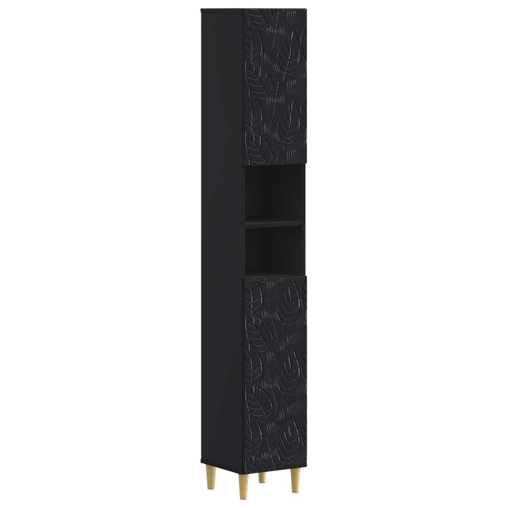 Bathroom Cabinet with Open Shelf DELFT Black