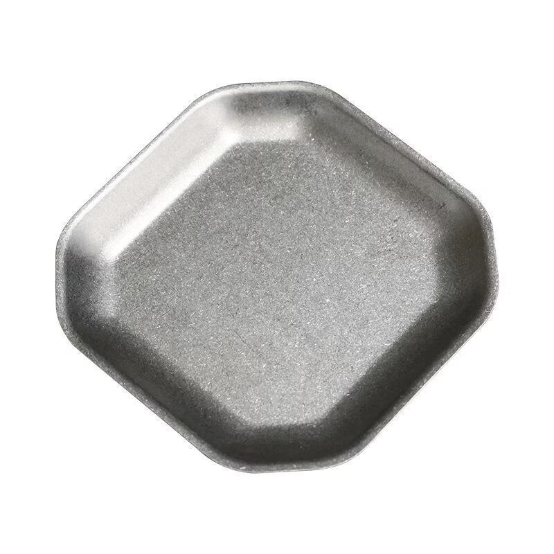 ZISIZ Retro Gold Square Stainless Steel Snack Plate