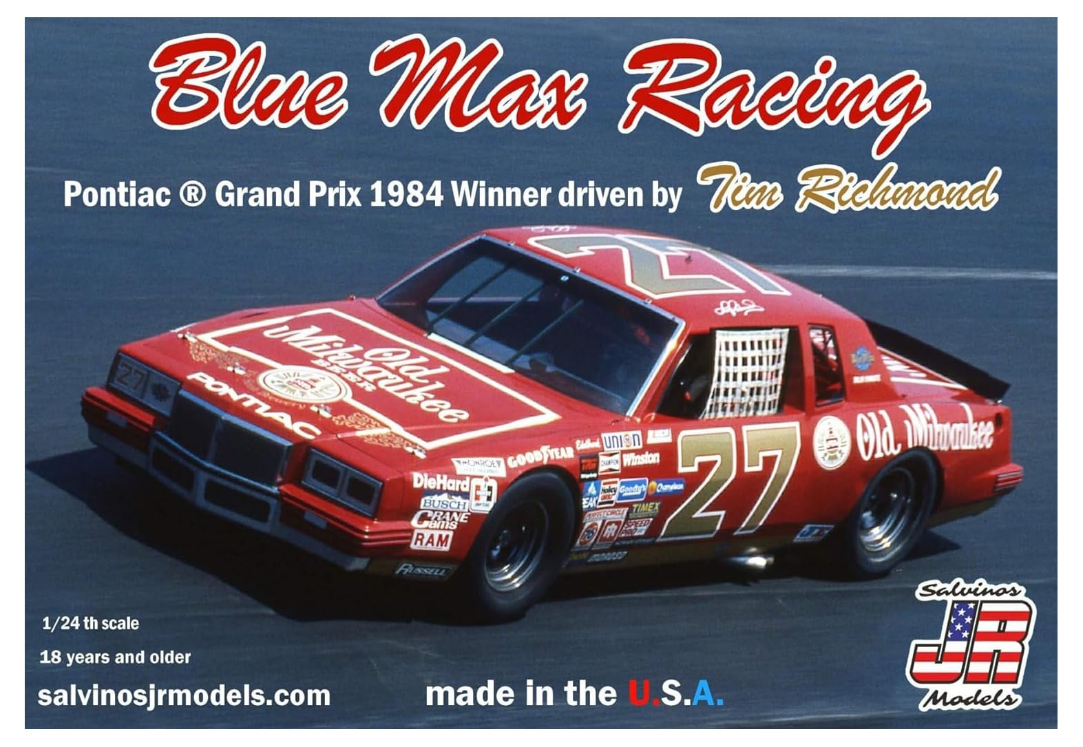 

Salvinos Model scale NASCAR 1984 Pontiac Grand Prix Tim Richmond Winner Plastic Model Kit BMGP1984NW J.R. 1/24 #27