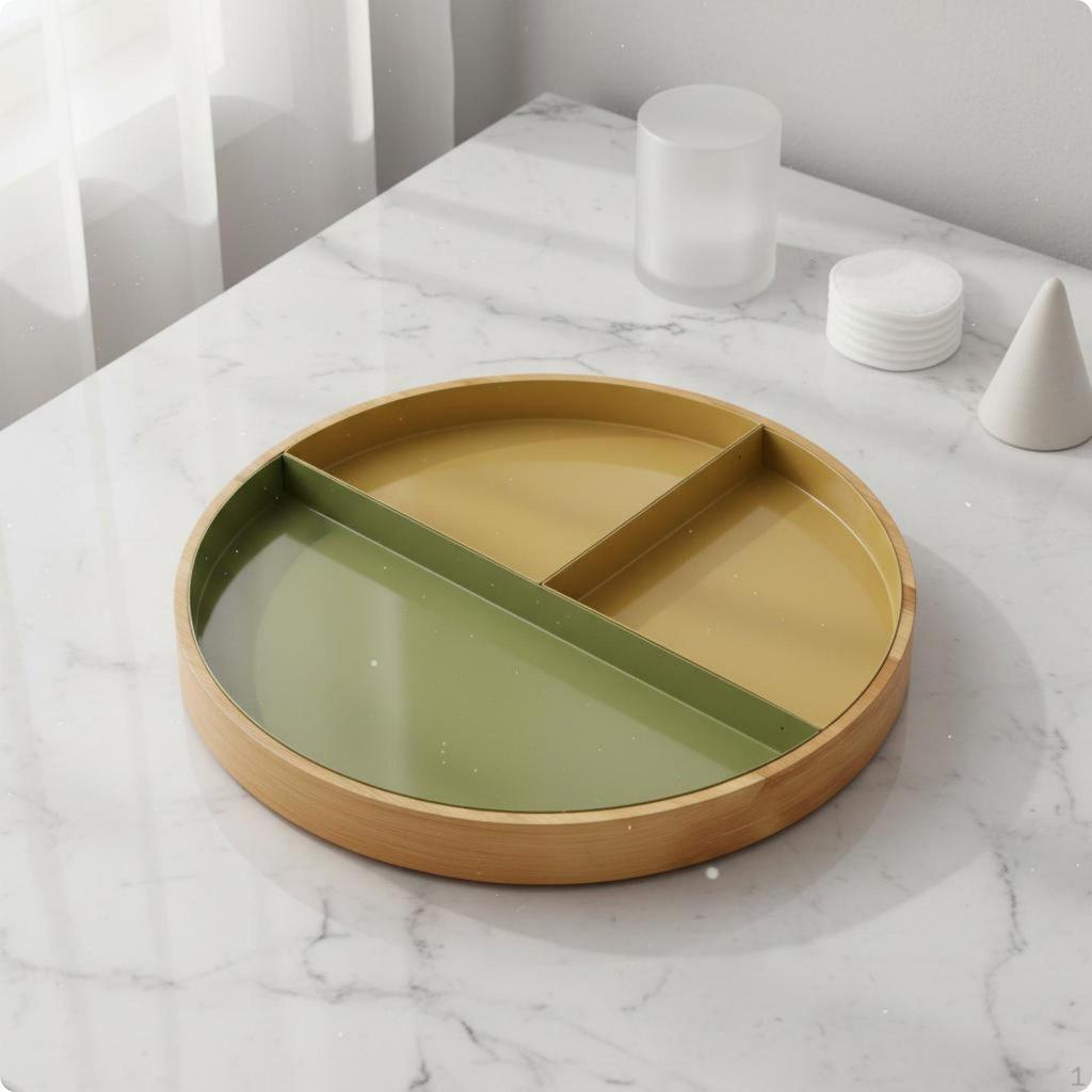 Round Display Tray Multiversatile Organizer Decorative Home Storage for Vanity Table