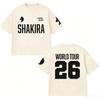 2026 Shakira LMYNL Welttournee Bedrucktes Sommer-T-Shirt Baumwolle Herren und Damen Beliebtes Mode Freizeit-T-Shirt Y2k Streetwear Oberteile