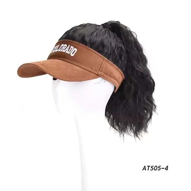 Pălărie Perucă cu păr sintetic Pălărie de soare de vară șapcă de baseball Păr scurt ondulat și ondulat posturi pentru femei Moda