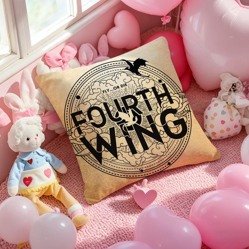Comfortable F-Fourth W-Wing Pillow Case Soft Plush Fabric Double-Sided Printed Cushion Cover Warm Winter Sofa Pillow Case