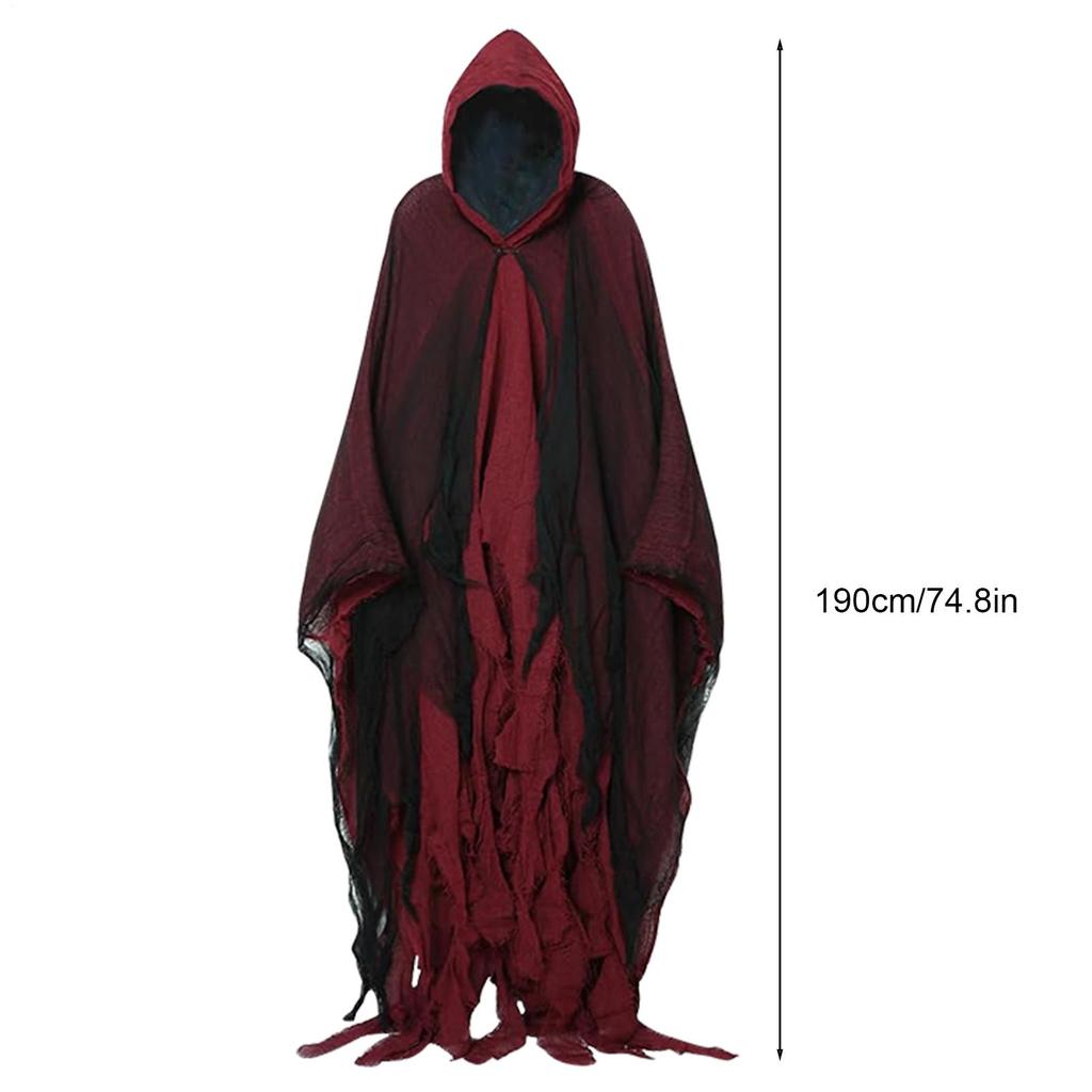 Adult Scary Halloween Hooded Cloak Hooded Unisex Adult's Scary Cape Dress Up Cape Cosplay Costume For Halloween Party Stage