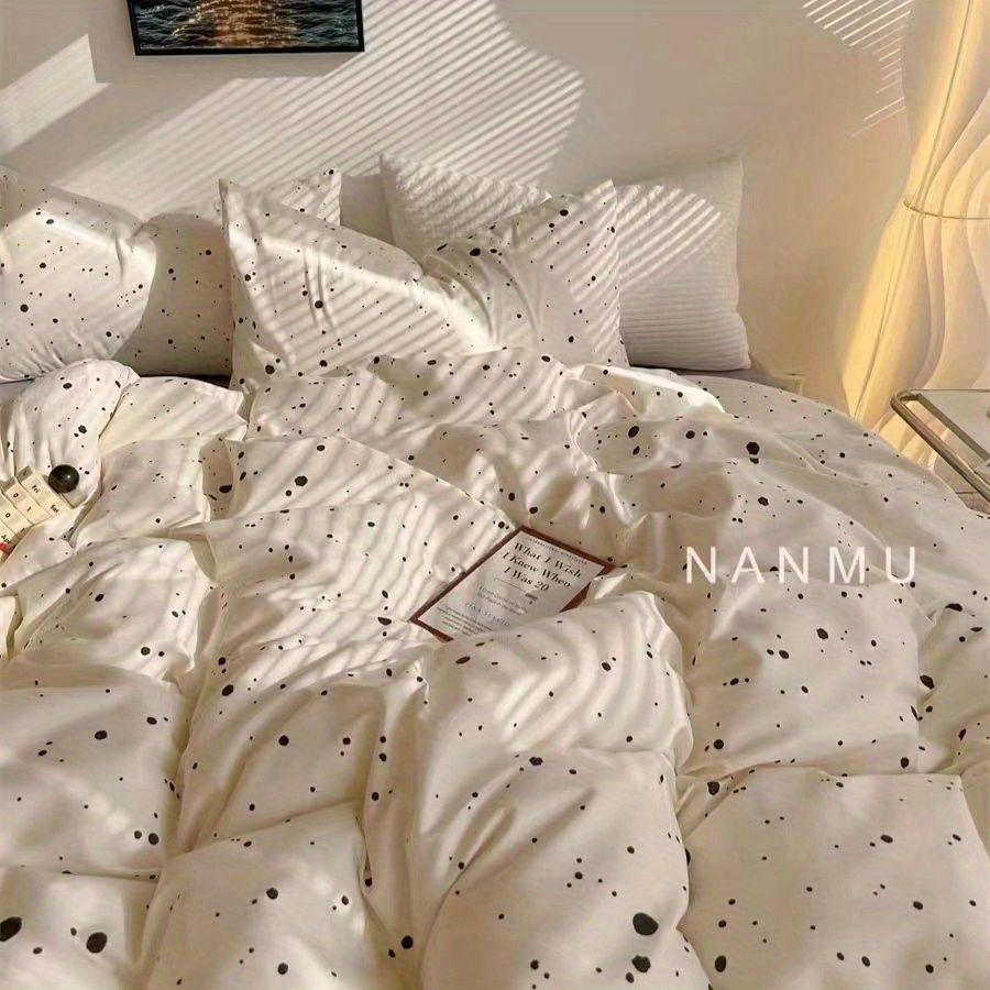 Korean Style Fashion Bedding Set Kids Adults Twin Full Queen Size Bed Flat Sheet Duvet Cover Pillowcases Stripe Grid Bed Linen
