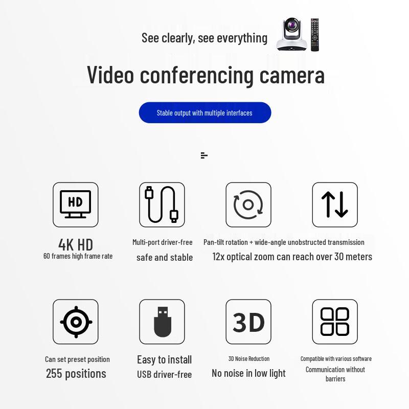 HongShiDao 4K HD Video Conferencing System with Wireless Microphone & OPS PC (CN version)