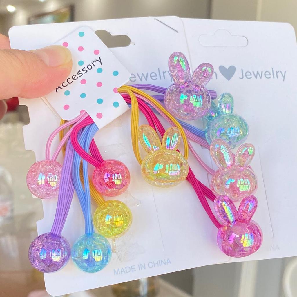 Girls' Cartoon Hair Ties - Colorful Jelly Candy Scrunchies, Elastic Rubber Bands for Kids and Babies, Cute Headwear Accessories.