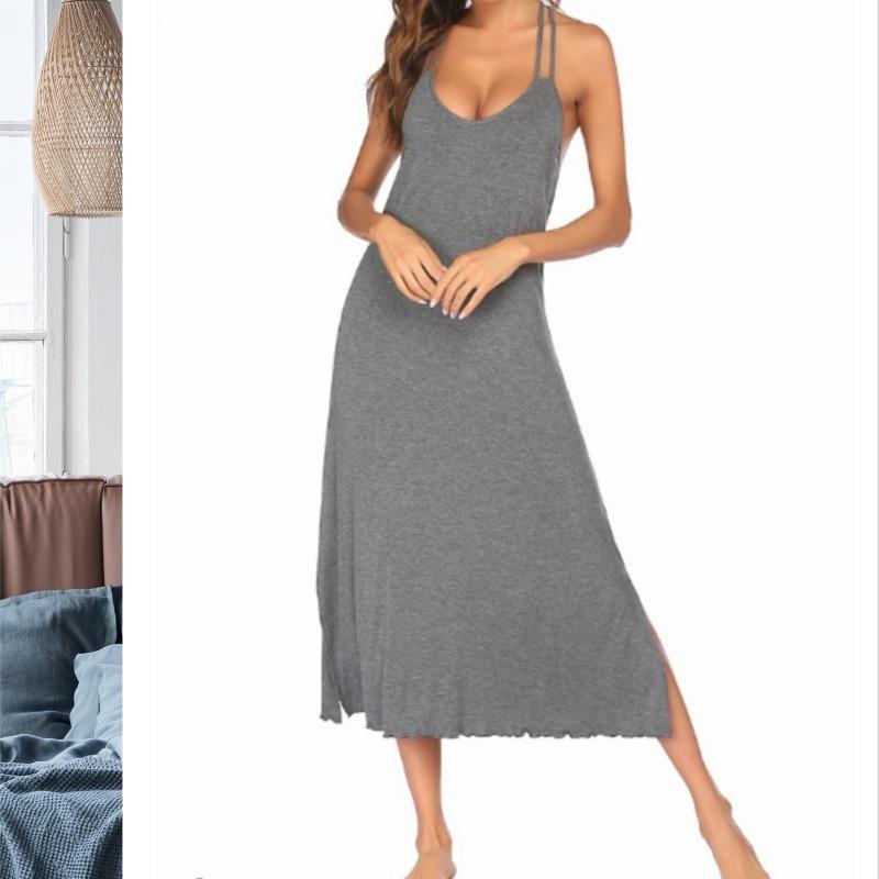 

Женская домашняя одежда, свободный жилет I, мягкое платье без рукавов с глубоким V-образным вырезом и короткими завязками L серебряный