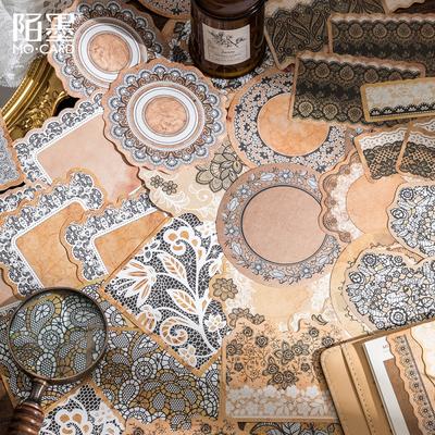 20 Sheets Irregular Lace Decorative Material Paper Vintage Scrapbooking Junk Journal DIY Craft Background Paper