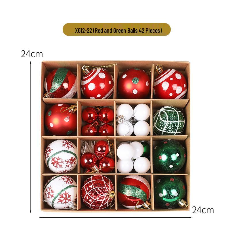 42pcs Electroplated Shiny Christmas Tree Baubles - Creative Hanging Ornaments for Festive Decoration