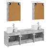 Bathroom Furniture Set 5 Pcs Concrete Grey Engineered Wood and Glass