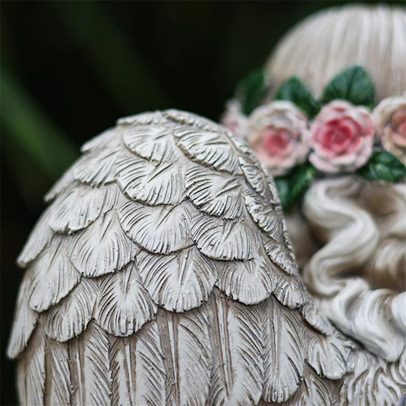 Prayer Angel Little Girl Outdoor Solar Light Decoration Garden Ornament Home Courtyard Light Resin Art Statue