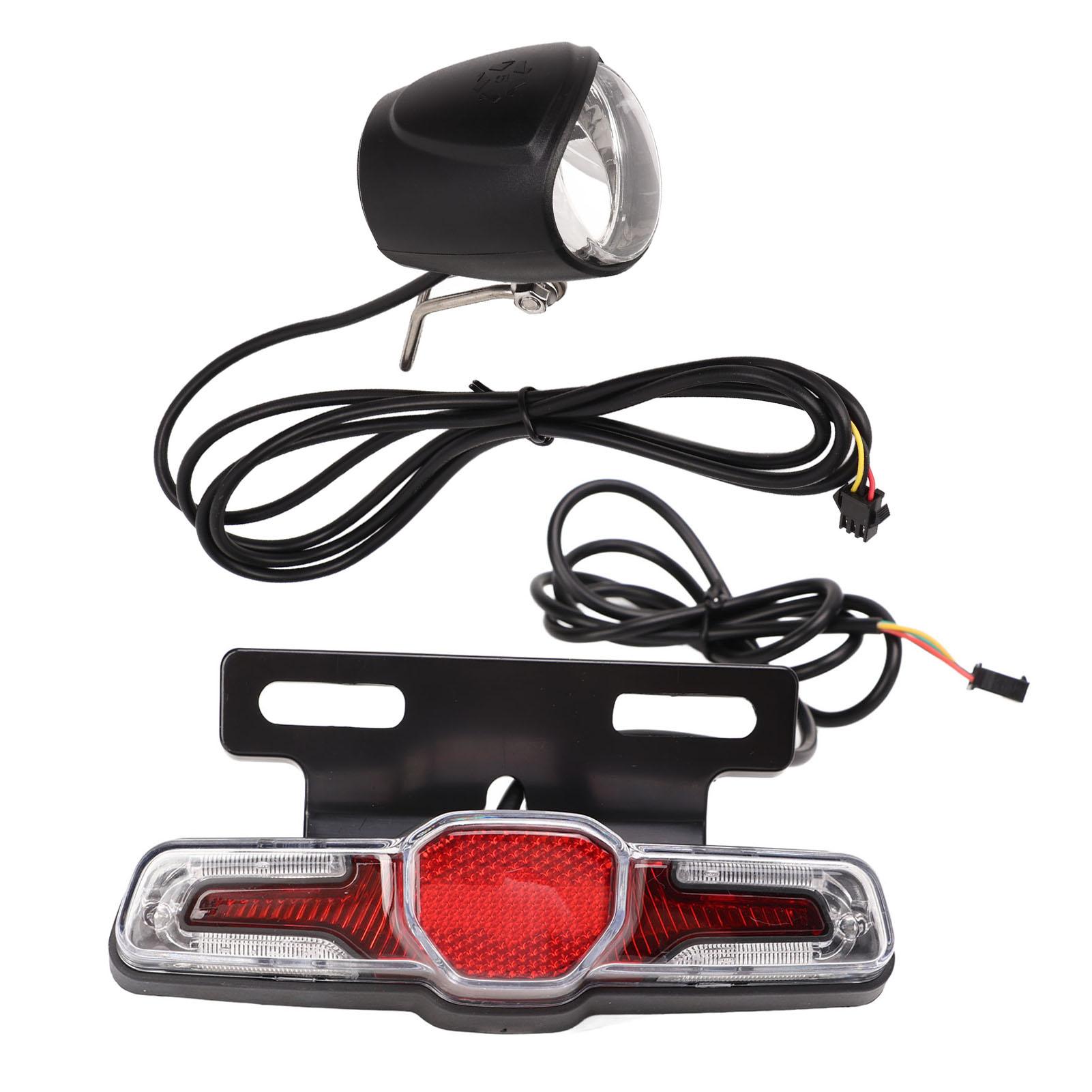 

Electric Bike Front Rear Light Set Premium LED Electric Bike Headlight Tail Light Multifunction Switch Set
