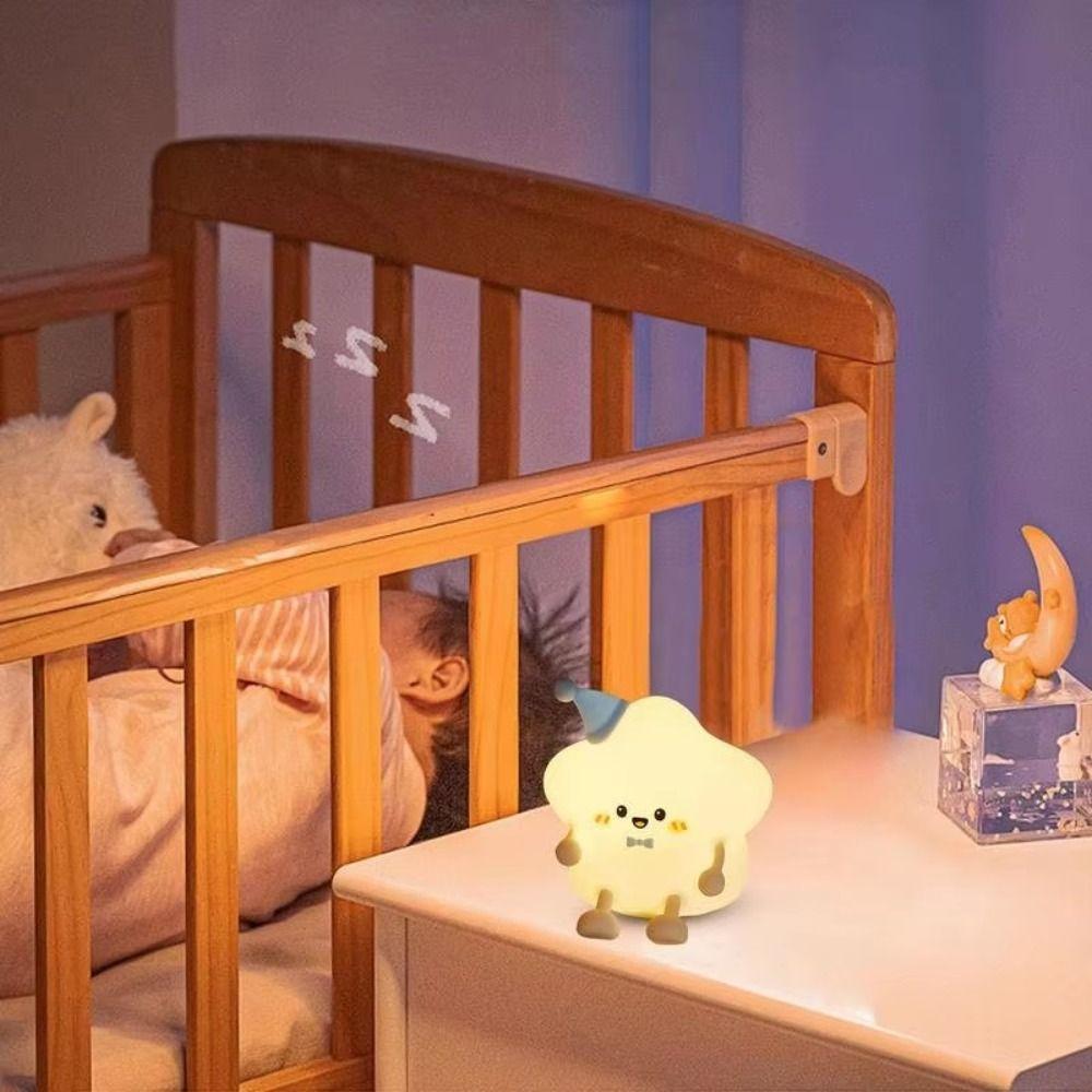 Colorful Light LED Star Night Light Soft Silicone Touch Table Lamp Sleeping Lamp  Sleep Aid