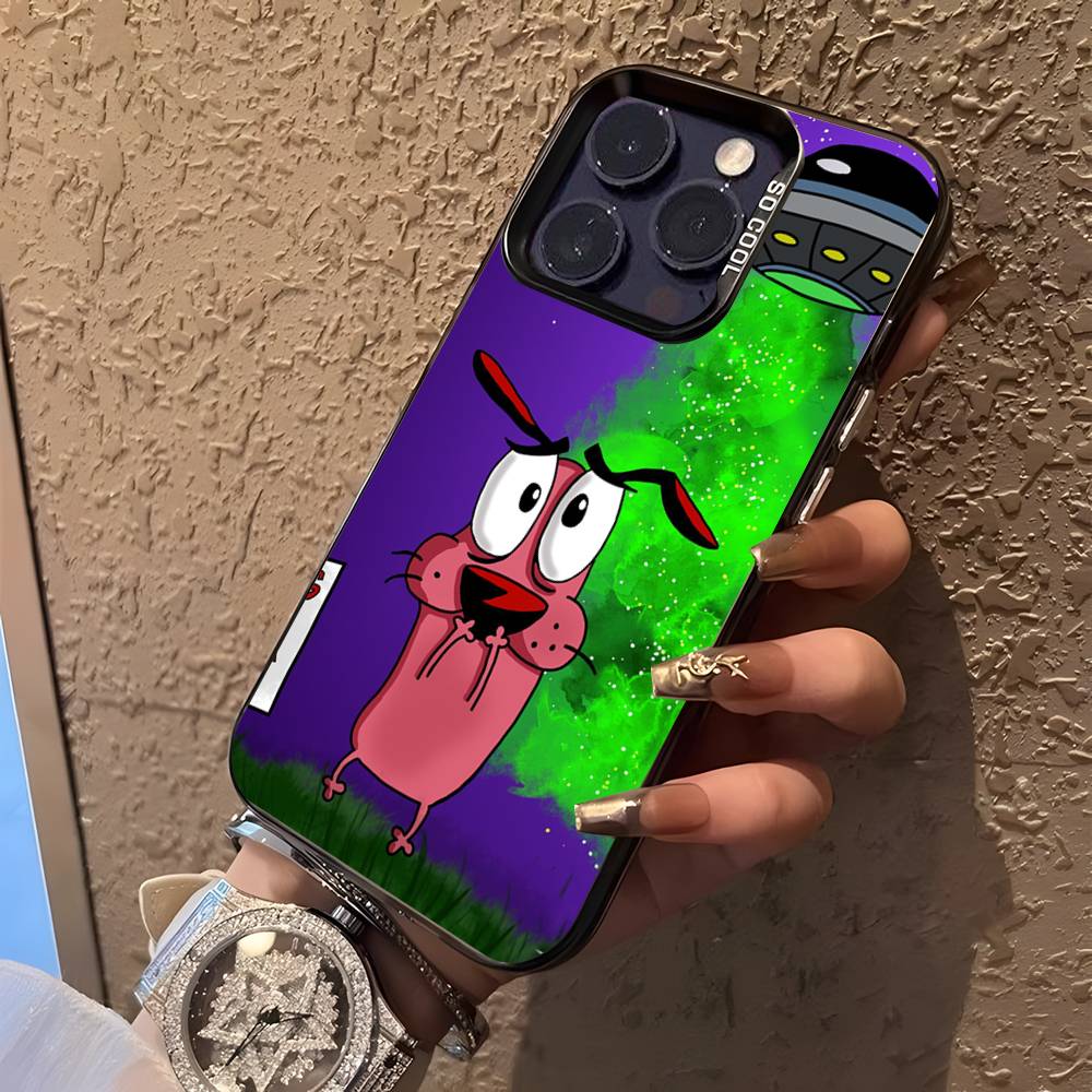 

The C-CowardlyS Dog CCourageS Phone Case For iPhone 17,16,15,14,13,12,11Pro,XS,Max,Plus,Mini Black Candy Matte Shockproof Cover iPhone17Promax