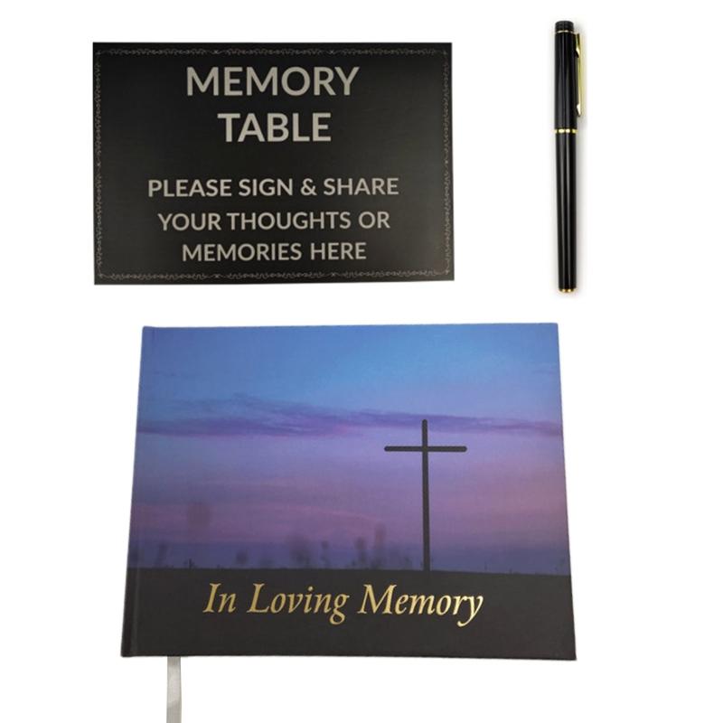 Funeral Guest Book Pen and Table Sign Included Signature and Memory Book In Loving Memory 84 Pages Guest Book Table Sign