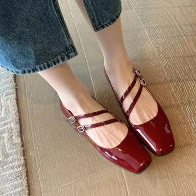 Fashion 2024 Autumn New Fashion Comfortable Women's Square Head Shallow Mouth Casual Loafers