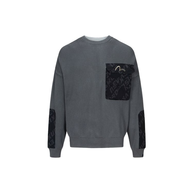 Evisu Pullover Knitted Round Neck Sweatshirt Men sweatshirt 2EAGNM3SR5166OSCT