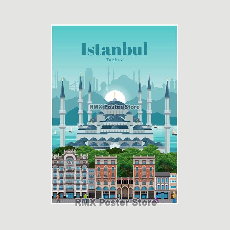 World Travel Minimalist  Posters New York London Paris City Poster White Paper Print Wall Art Decoration Picture Home Cafe Decor