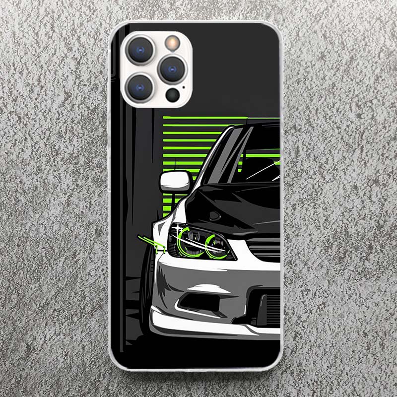 JDM Tokyo Drift Sports Car Male Men Phone Case For iPhone 17 16 15 14 13 12 11 Pro Max Mini Plus Air 7 SE 8 Soft Silicone Print