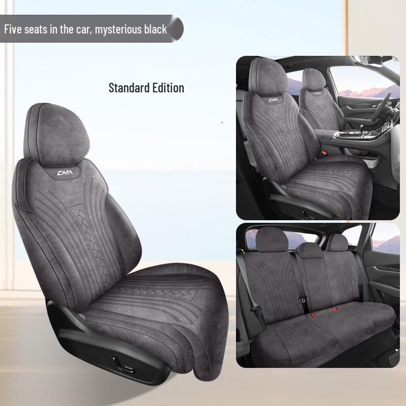 Geely Boyue L 4th Gen Car Seat Cushion: All-Season, Fully Wrapped Rams Fur Suede Saddle Pad