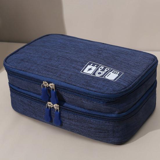Bolsa de armazenamento de cabos Camada dupla Grande capacidade Gadget eletrônico portátil Organizador de viagem para casa